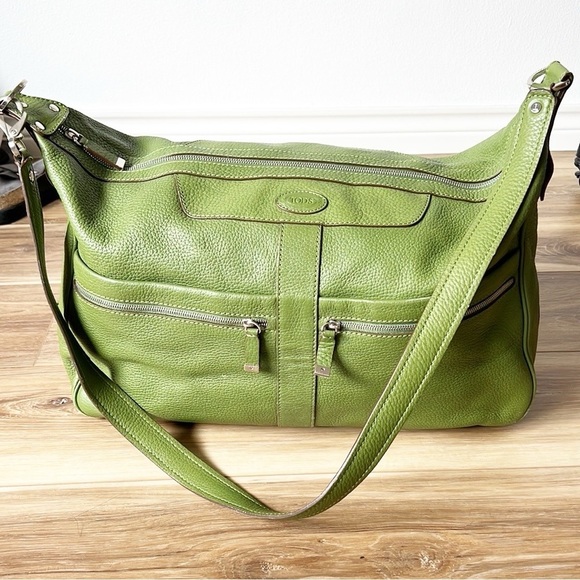 Tod's Miky Nomade Media Bag - Green Shoulder Weekend Bag - Picture 14 of 15